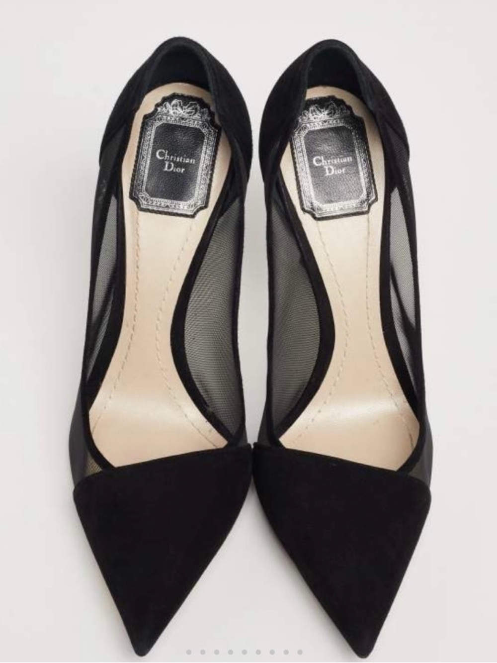 Dior Black Mesh and Suede Songe
Pointed-Toe Pumps Size 37.5